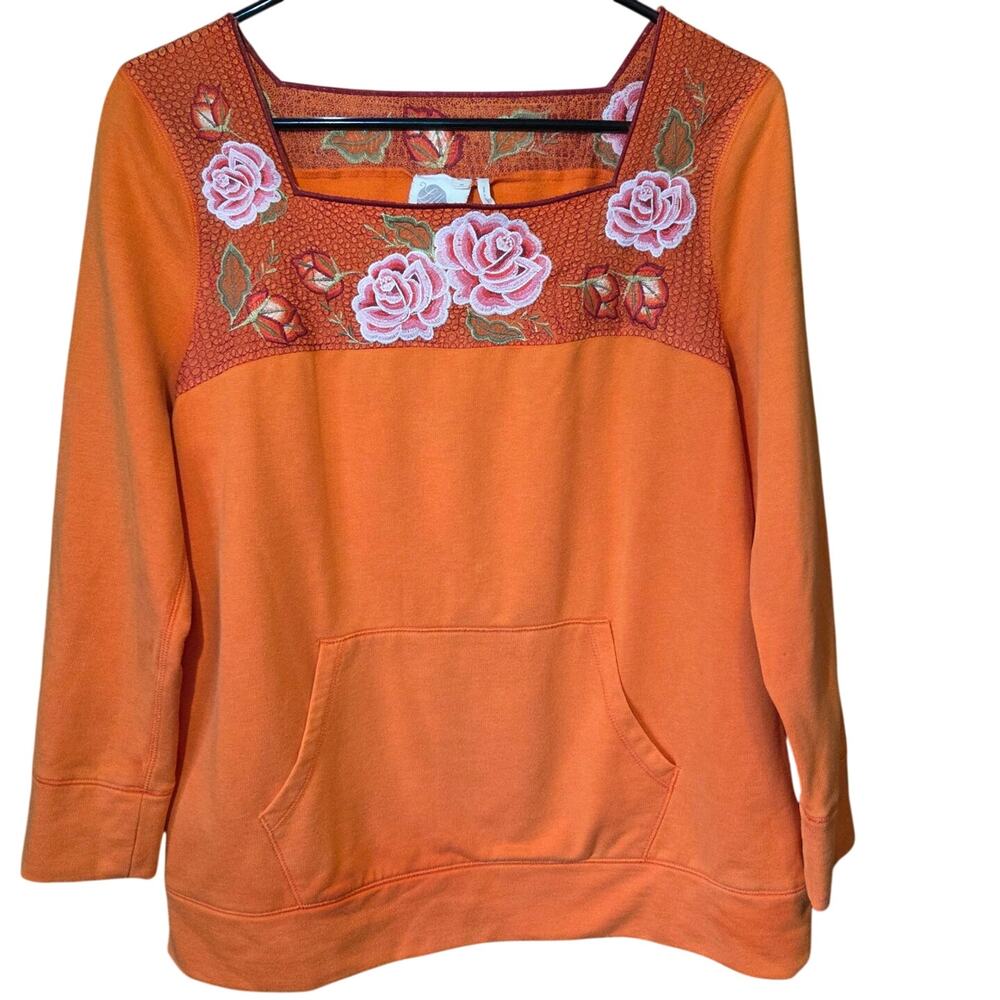 Anthropologie Lilka orange embroidered size medium bohemian